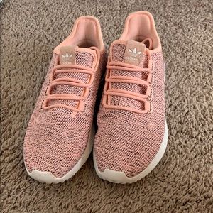 Pink with black Adidas shoes !